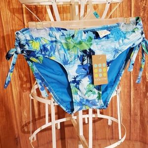 Title Nine Blue Patterned Bikini Bottom Sz Small